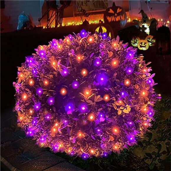 Halloween Lights Outdoor,100LED 5ftx5ft Halloween Net Lights With Connectable - Picture 1 of 8